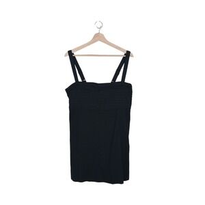 Abercrombie Linen Blend Skort Romper XLP Black Coastal Summer NWT